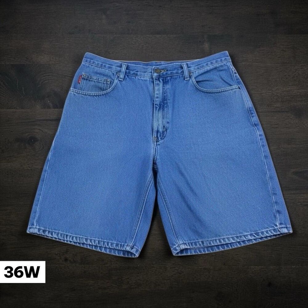 Vintage Bugle Boy‎ Jean Shorts Mens 36 Blue Denim Jorts Baggy Skater 90s Y2K